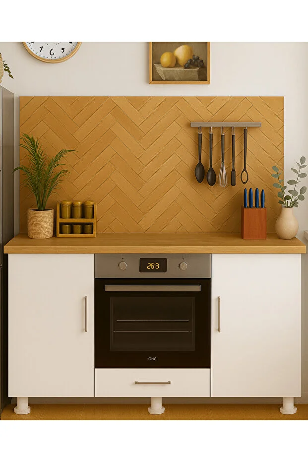 140 cm'lik Ankastre Dolabı Meşe Beyaz